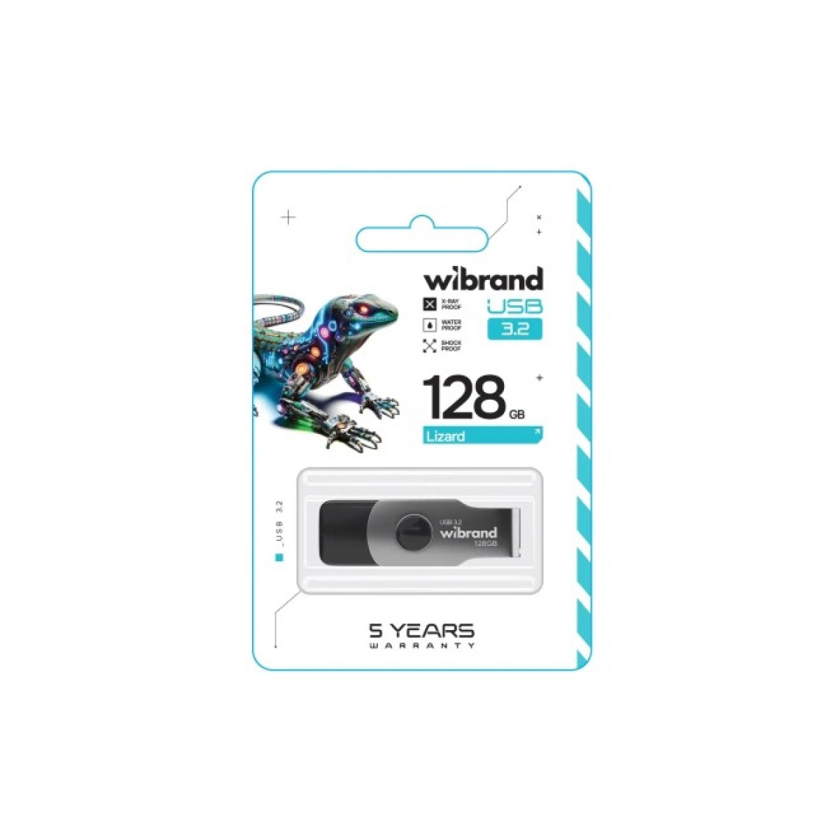 USB флеш накопичувач Wibrand 128GB Lizard Black USB 3.2 Gen 1 (USB 3.0) (WI3.2/LI128P9B) 98_98.jpg - фото 3