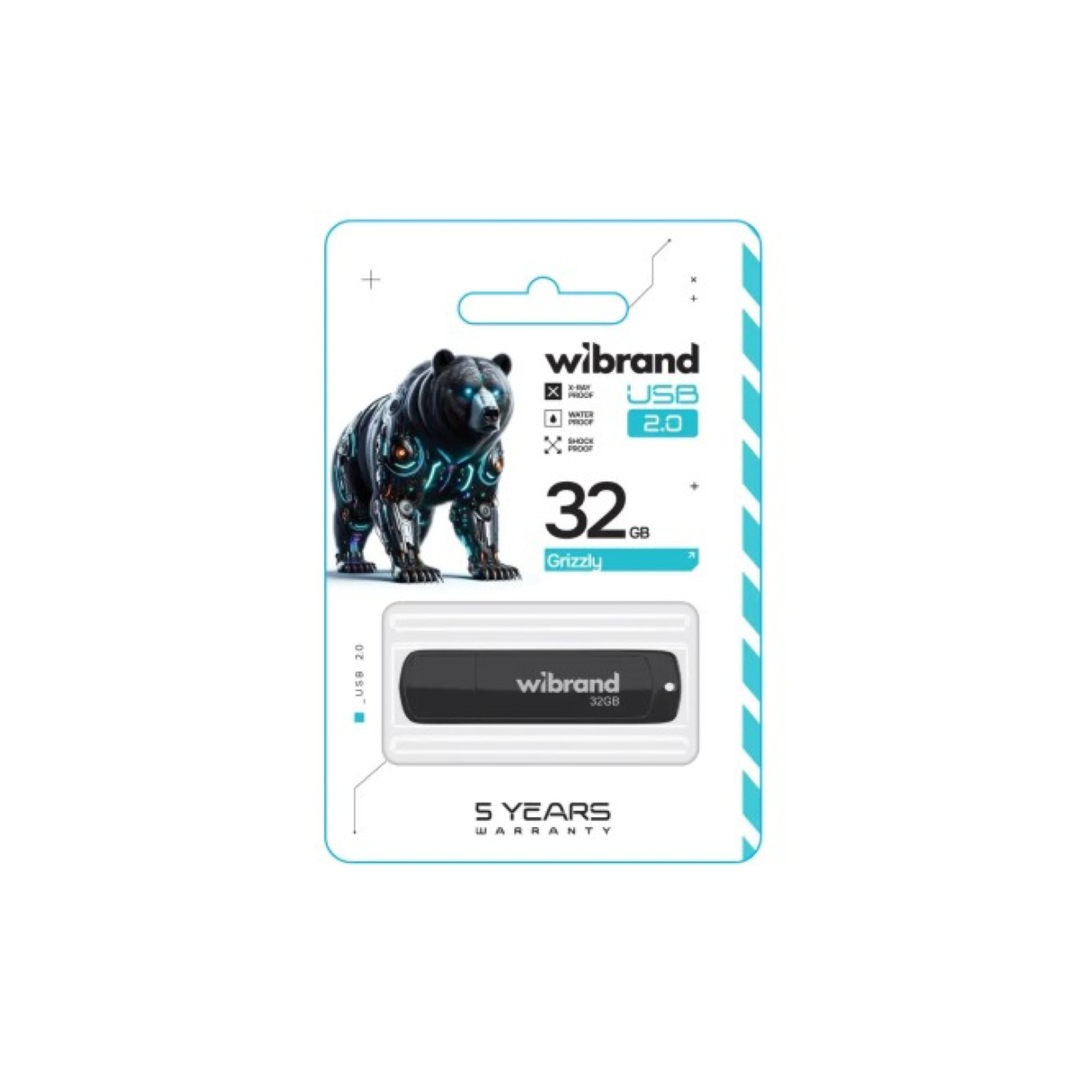 USB флеш накопичувач Wibrand 32GB Grizzly Black USB 2.0 (WI2.0/GR32P3B) 98_98.jpg - фото 2