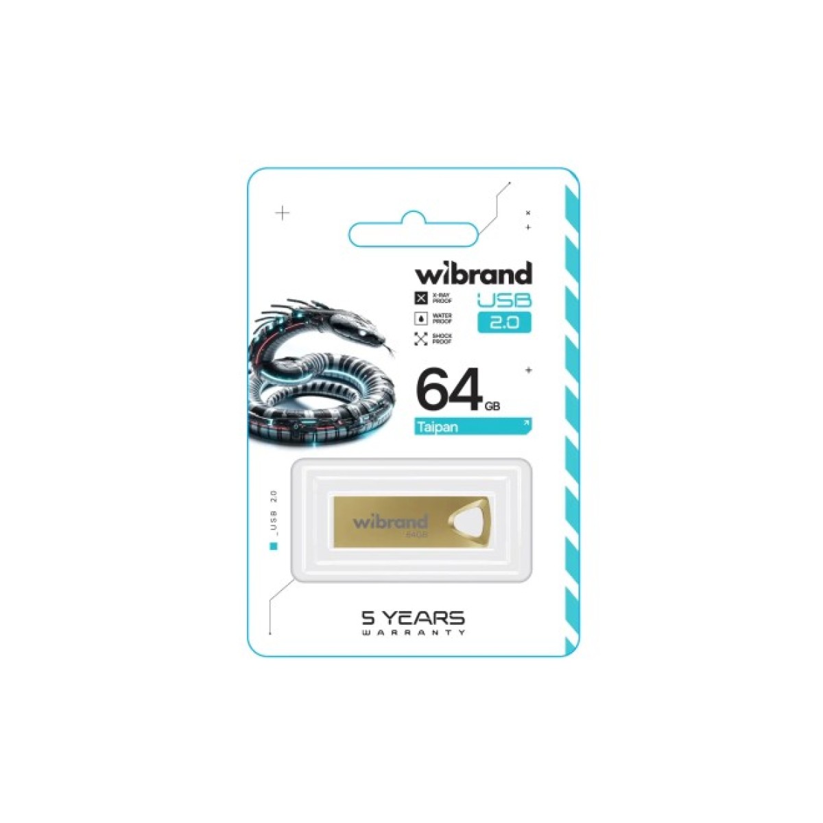 USB флеш накопичувач Wibrand 64GB Taipan Gold USB 2.0 (WI2.0/TA64U2G) 98_98.jpg - фото 2