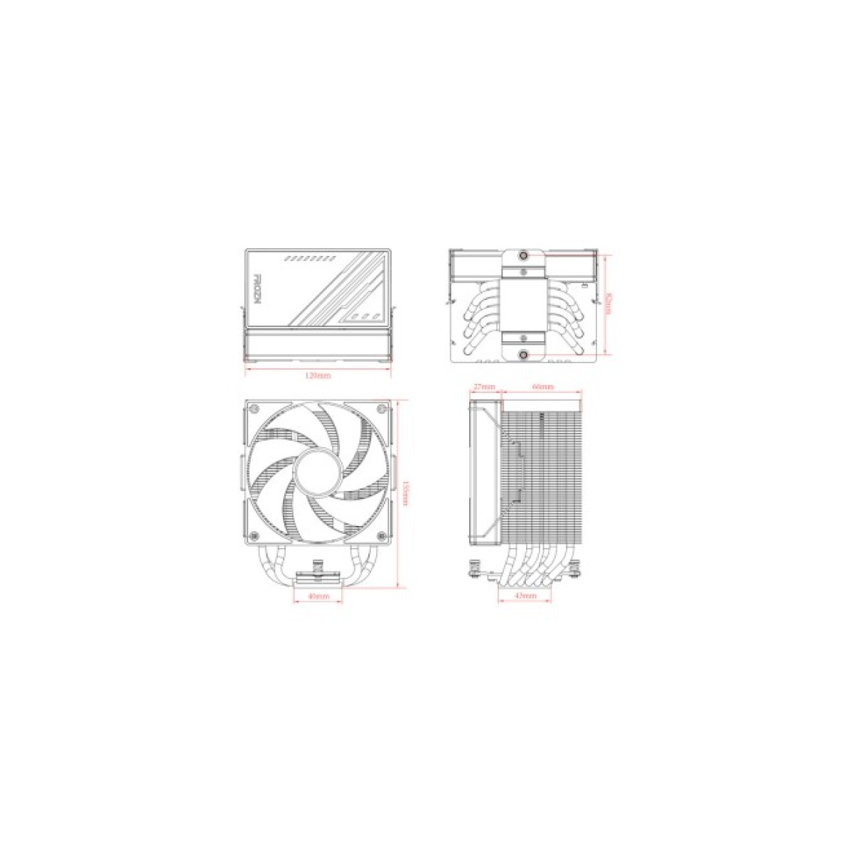 Кулер до процесора ID-Cooling Frozn A610 ARGB White (FROZN A610 ARGB White) 98_98.jpg - фото 2