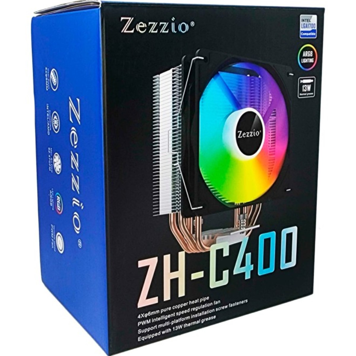 Кулер до процесора Zezzio ZH-C400 V2 ARGB/SRGB Ultra Fan 98_98.jpg - фото 6