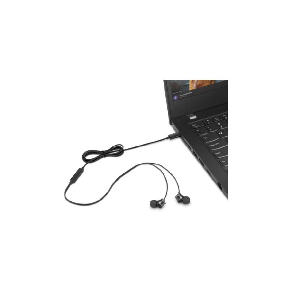 Наушники Lenovo USB-C Wired In-Ear Headphone Black (4XD1J77351) 98_98.jpg - фото 2