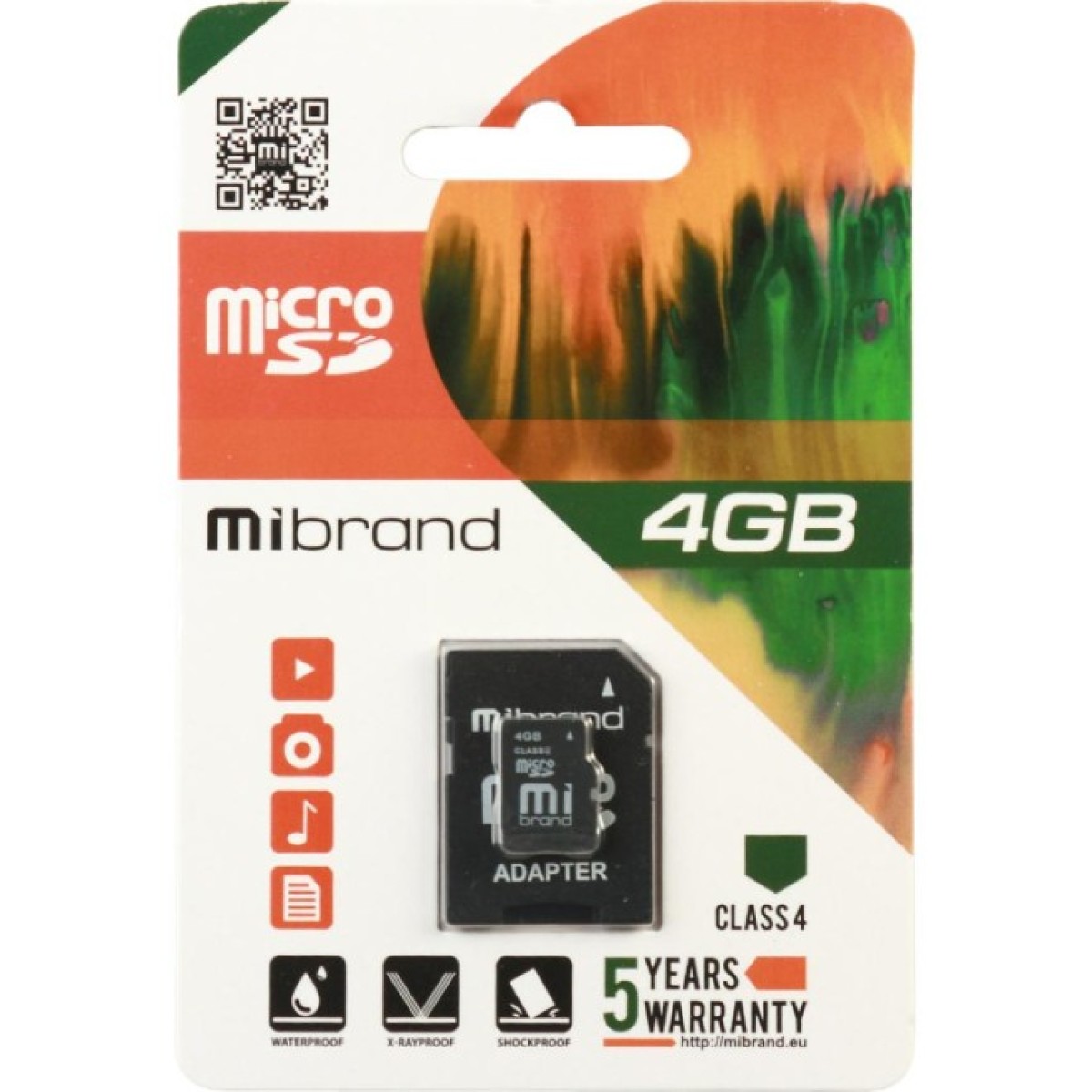 Карта пам'яті Mibrand 4GB microSDHC class 4 (MICDC4/4GB-A) 256_256.jpg