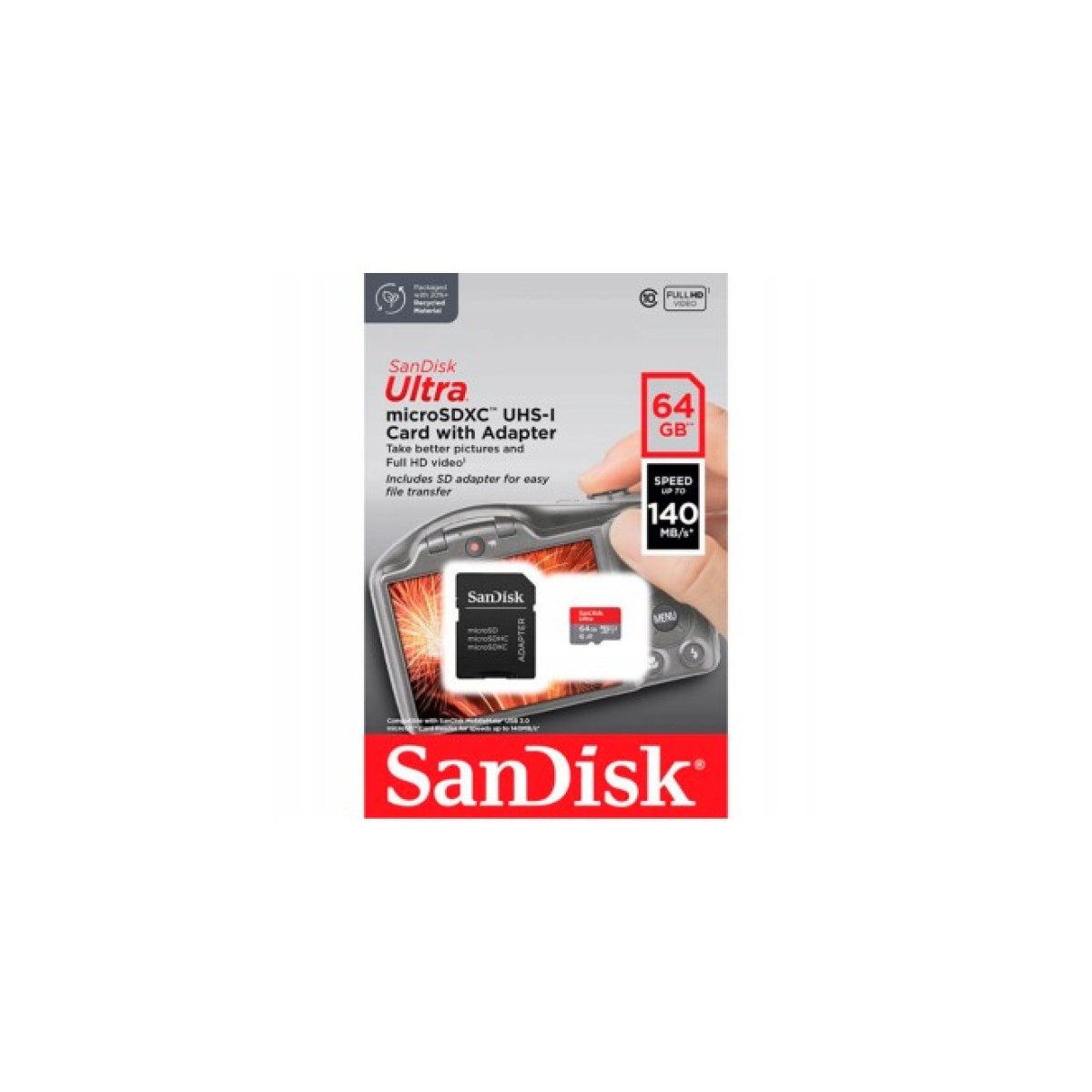 Карта пам'яті SanDisk 64GB microSD Class 10 A1 R-140 (SDSQUAB-064G-GN6IA) 98_98.jpg - фото 4