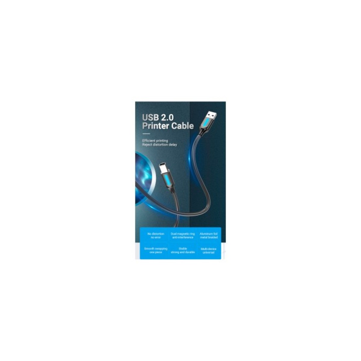 Кабель для принтера USB 2.0 AM/BM 2.0m 480Mbps PVC black Vention (COQBH) 98_98.jpg - фото 3