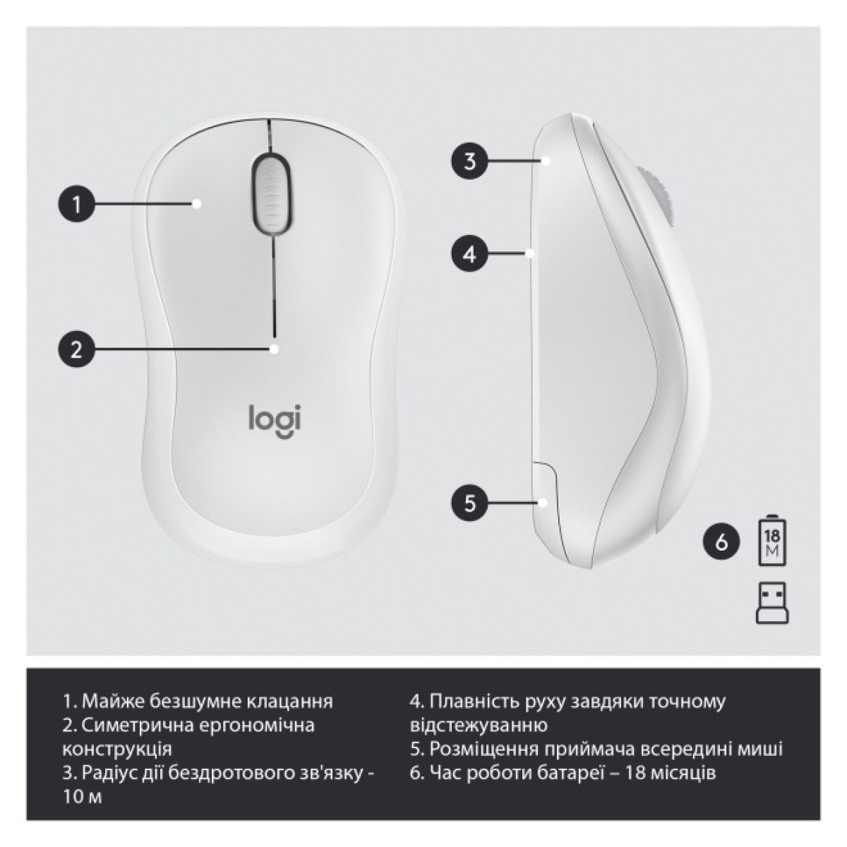 Комплект Logitech MK295 Silent UA Off-White (920-009824) 98_98.jpg - фото 4