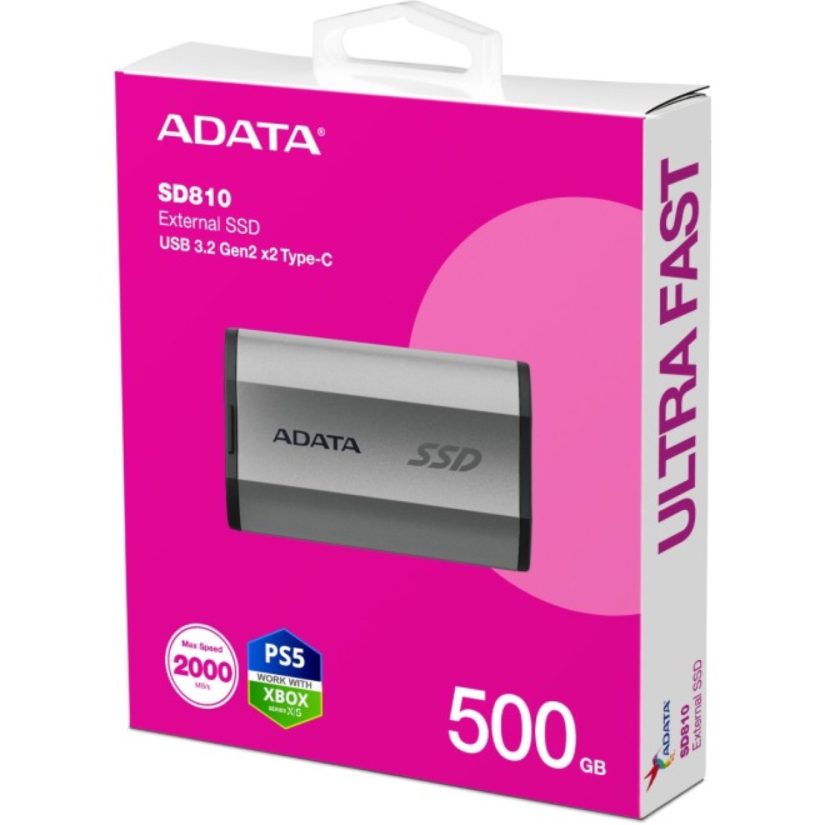 Накопичувач SSD USB 3.2 500GB ADATA (SD810-500G-CSG) 98_98.jpg - фото 3