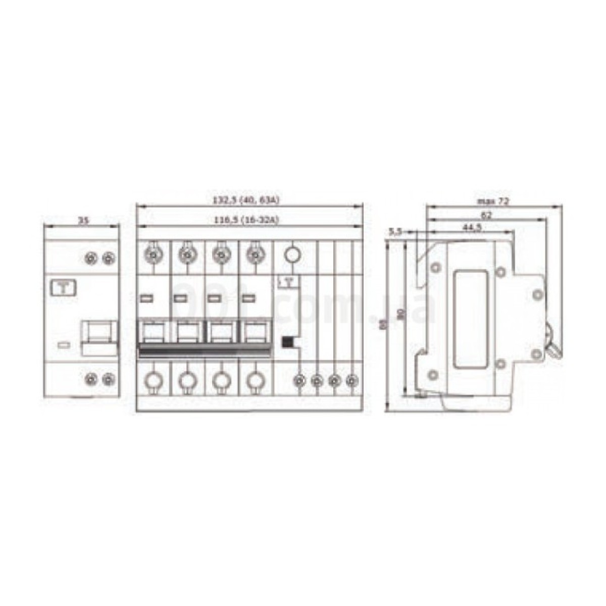 Дифференциальный автомат ECO DB 4P 25A 30мА характеристика C, ECOHOME 98_98.jpg - фото 6