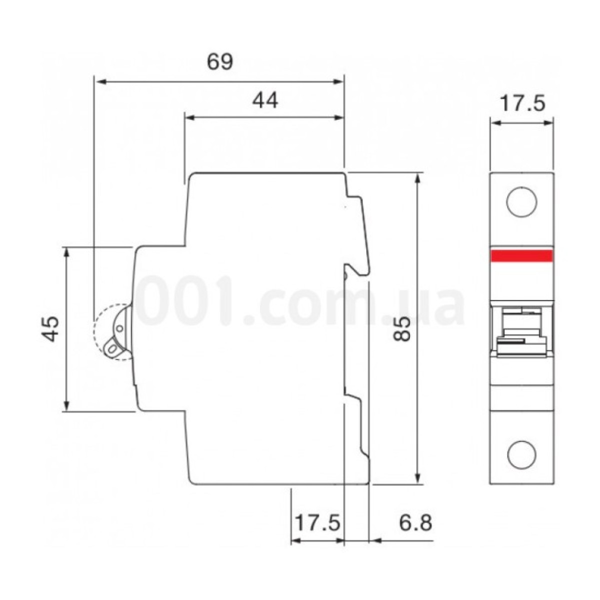 Автоматический выключатель SH201-B6 1P 6А 6кА х-ка В, ABB 98_98.jpg - фото 2