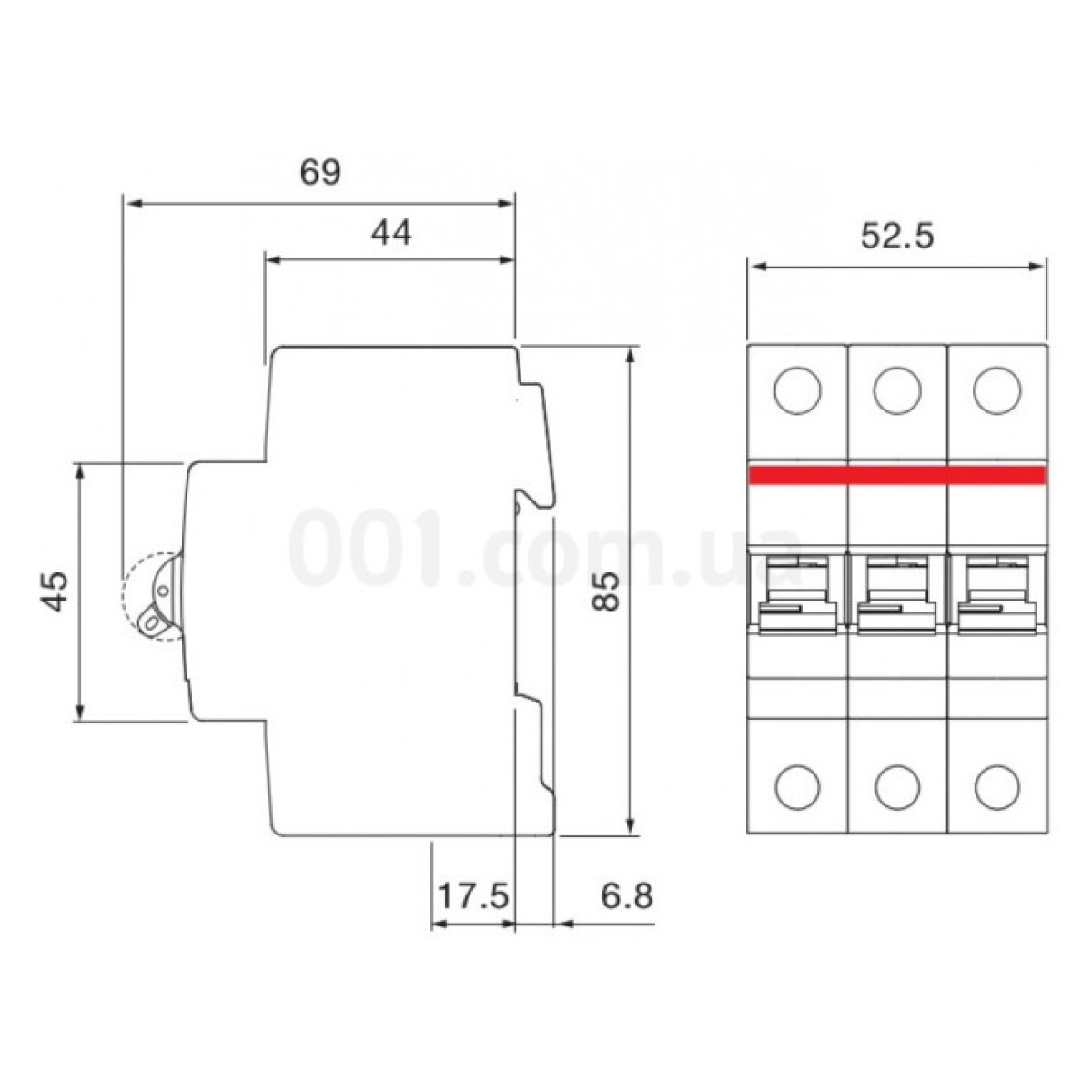 Автоматический выключатель SH203-C50 3P 50А 6кА х-ка C, ABB 98_98.jpg - фото 3