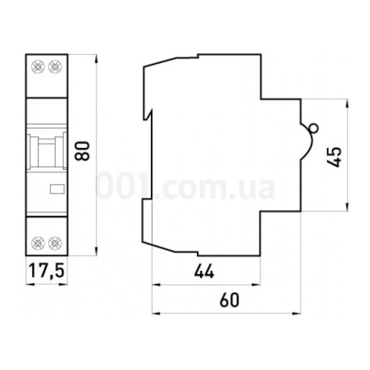 Автоматичний вимикач e.mcb.pro.60.1N.С16.thin, 1P+N 16 А характеристика C, E.NEXT 98_98.jpg - фото 3