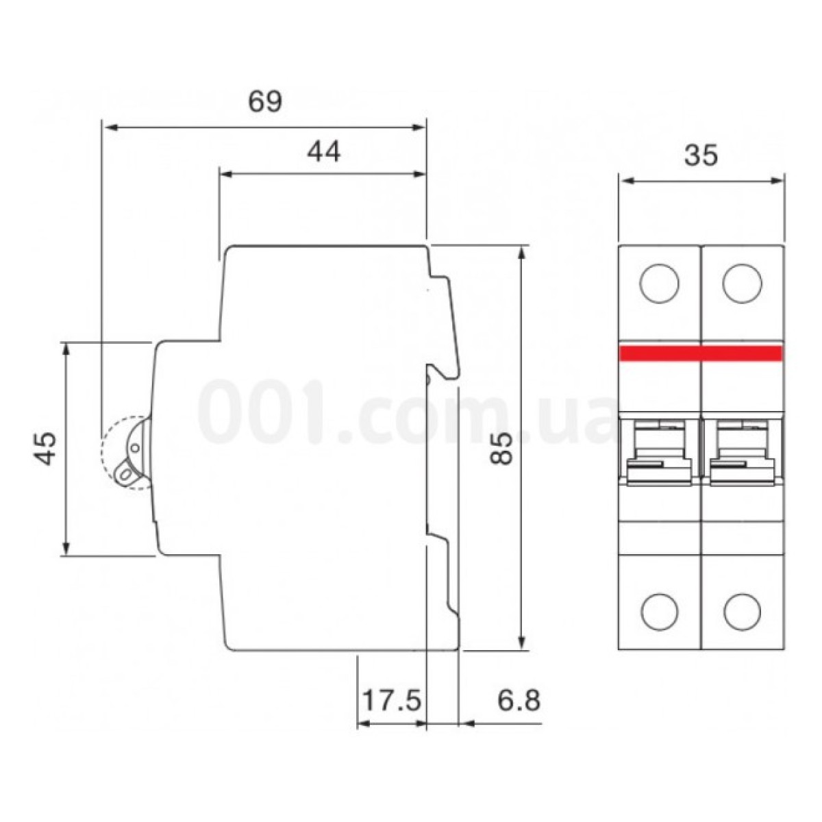 Автоматичний вимикач SH202-C50 2P 50А 6кА х-ка C, ABB 98_98.jpg - фото 4