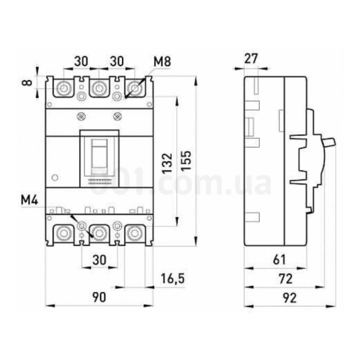 Шкафной автоматический выключатель e.industrial.ukm.100S.125, 3P 125А 30кА, E.NEXT 98_98.jpg - фото 3