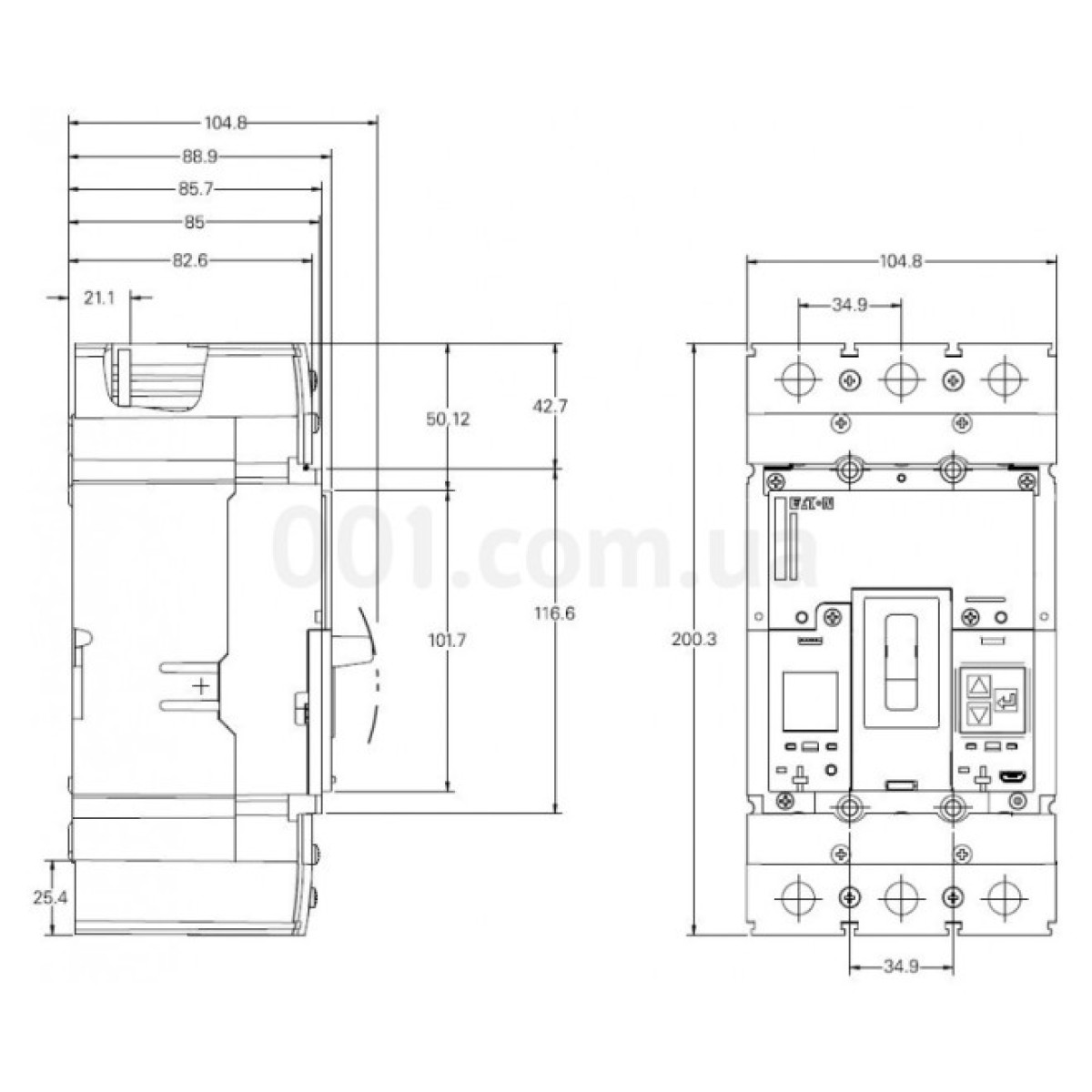 Силовой автоматический выключатель PDE2 3P 160А 36кА, Eaton (Moeller) 98_98.jpg - фото 2