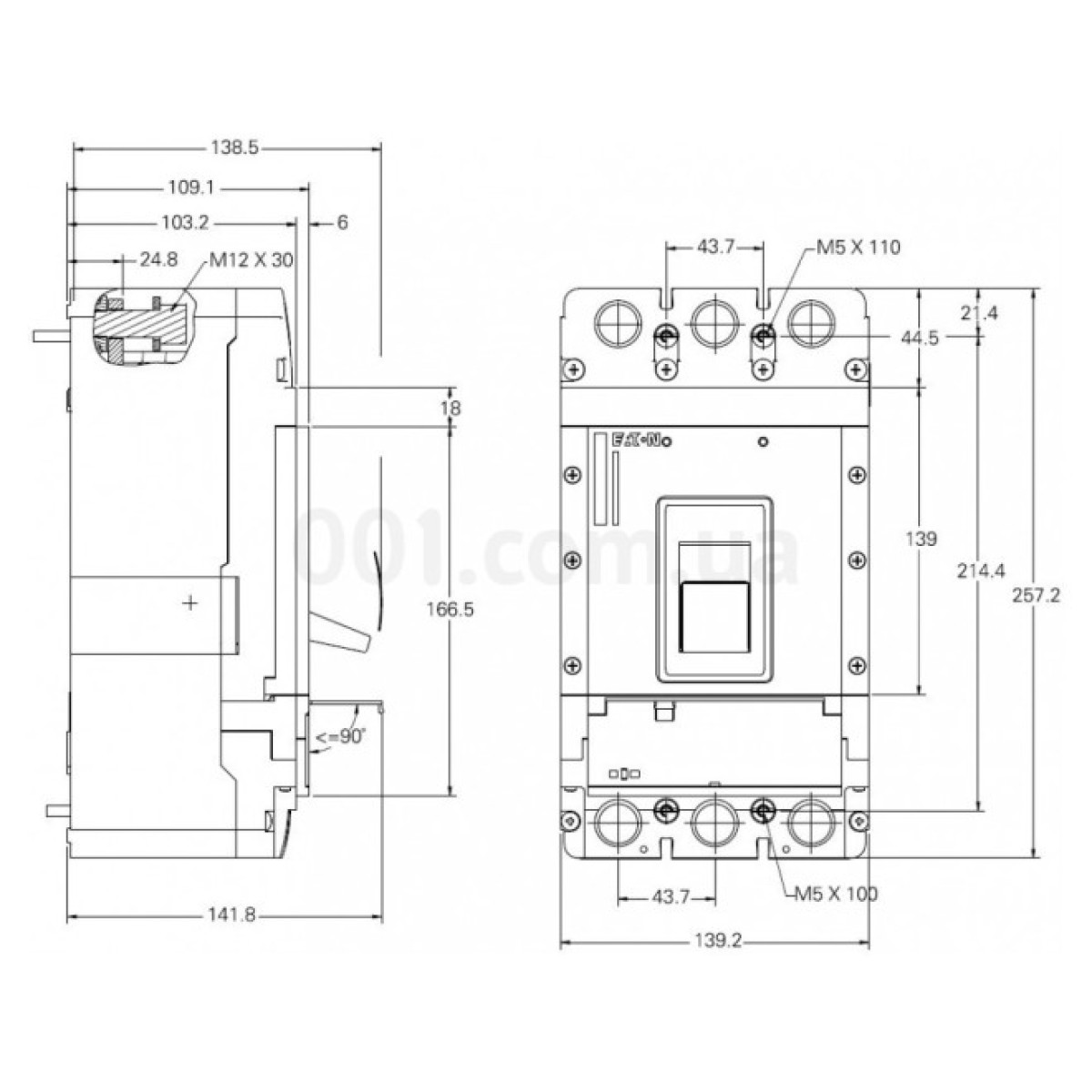 Силовой автоматический выключатель PDE3 3P 630А 50кА, Eaton (Moeller) 98_98.jpg - фото 3