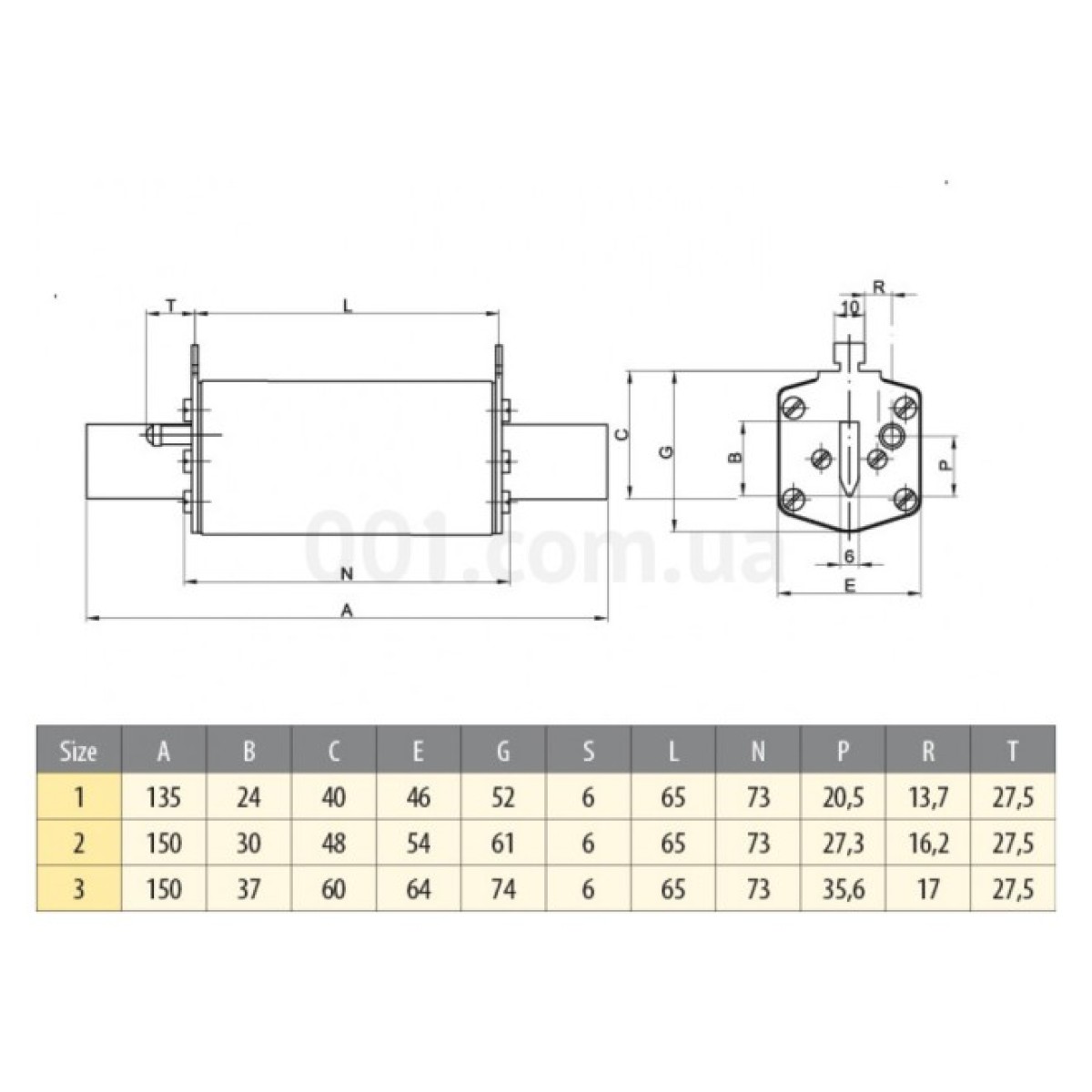 Предохранитель плавкий (вставка) M1UQ2/200A/690V gR (200кА), ETI 98_98.jpg - фото 4