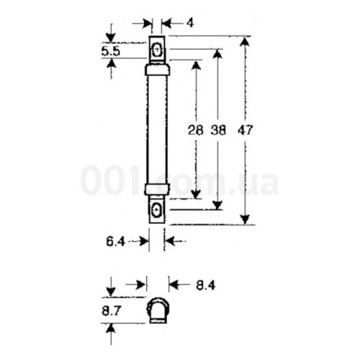 Предохранитель плавкий (вставка) BS8UQ/38/6A/240V aR (100кА), ETI 98_98.jpg - фото 4