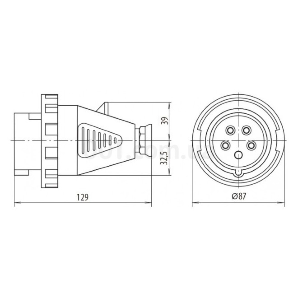 Вилка кабельна EVH-1653 IP67 (16A, 400V, 3P+N+PE), ETI 98_98.jpg - фото 2