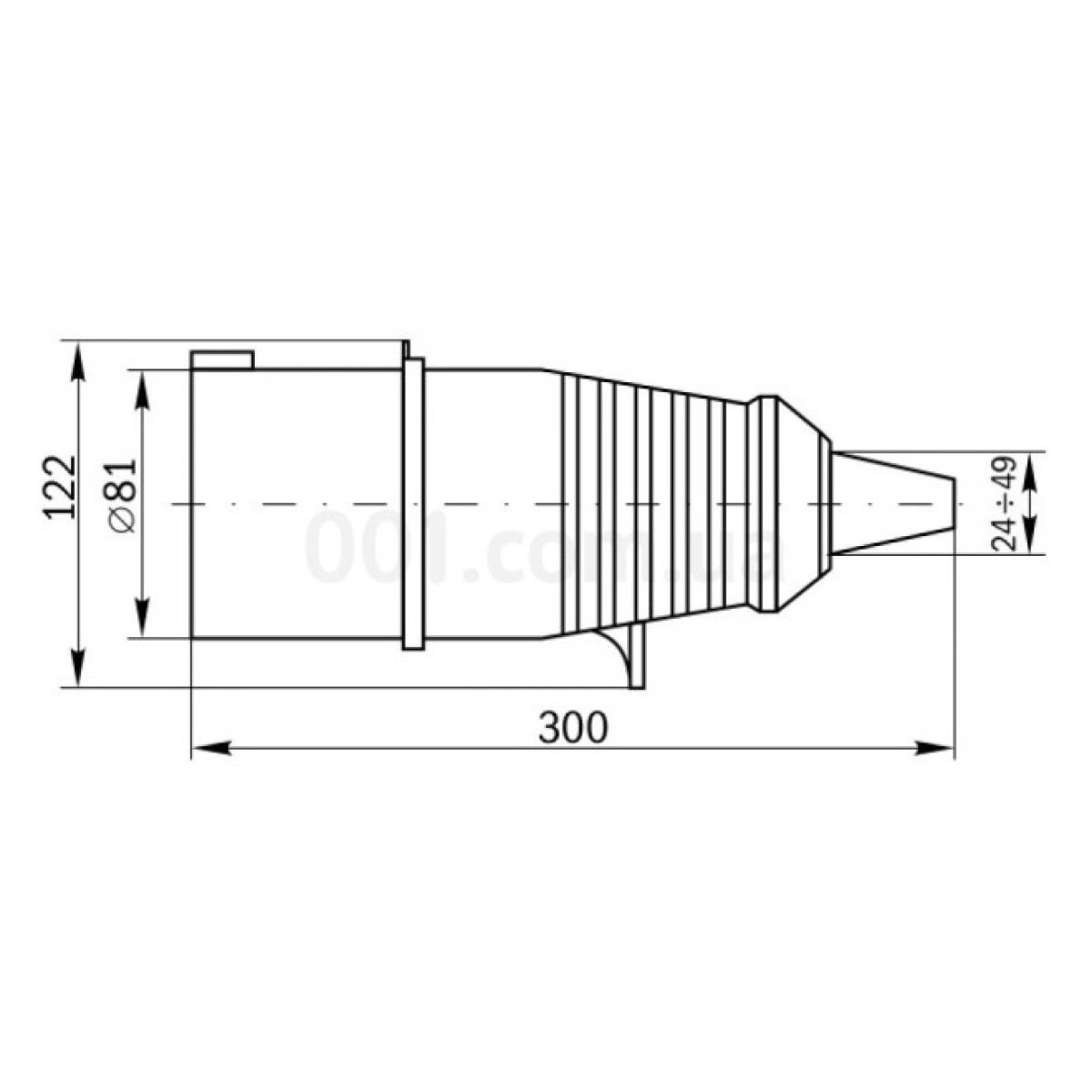 Вилка ССИ-045 переносна 3P+PE+N 125А 380В IP54, IEK 98_98.jpg - фото 2