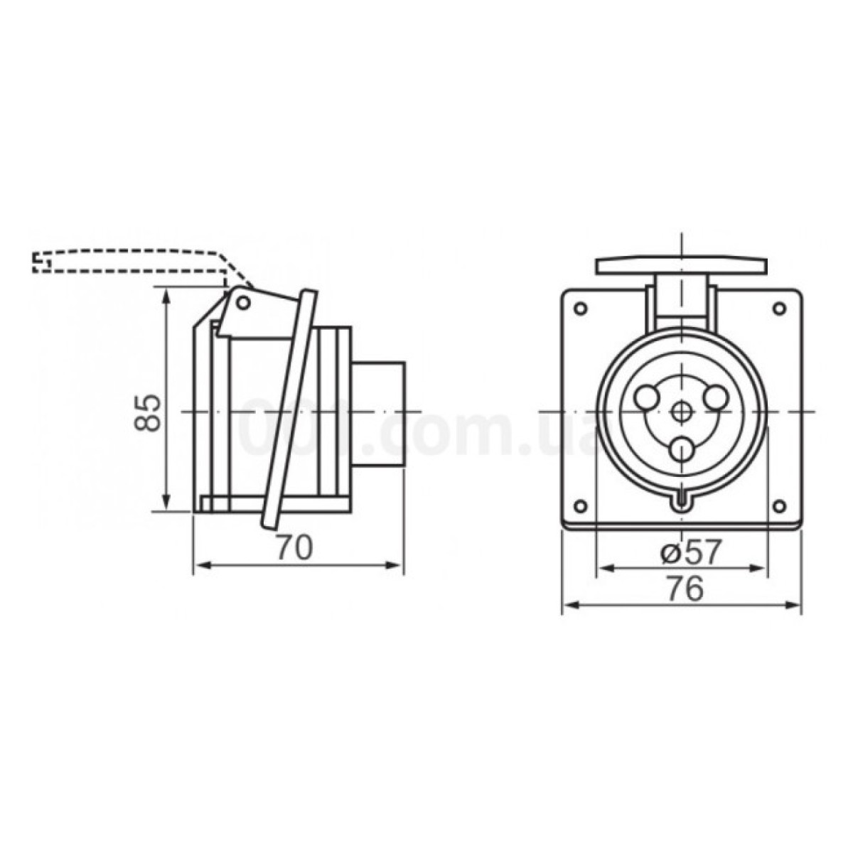 Розетка встраиваемая ECO-414 (ГВ 16А/4) 3Р+РЕ 16А 415В IP44, ECOHOME 98_98.jpg - фото 2