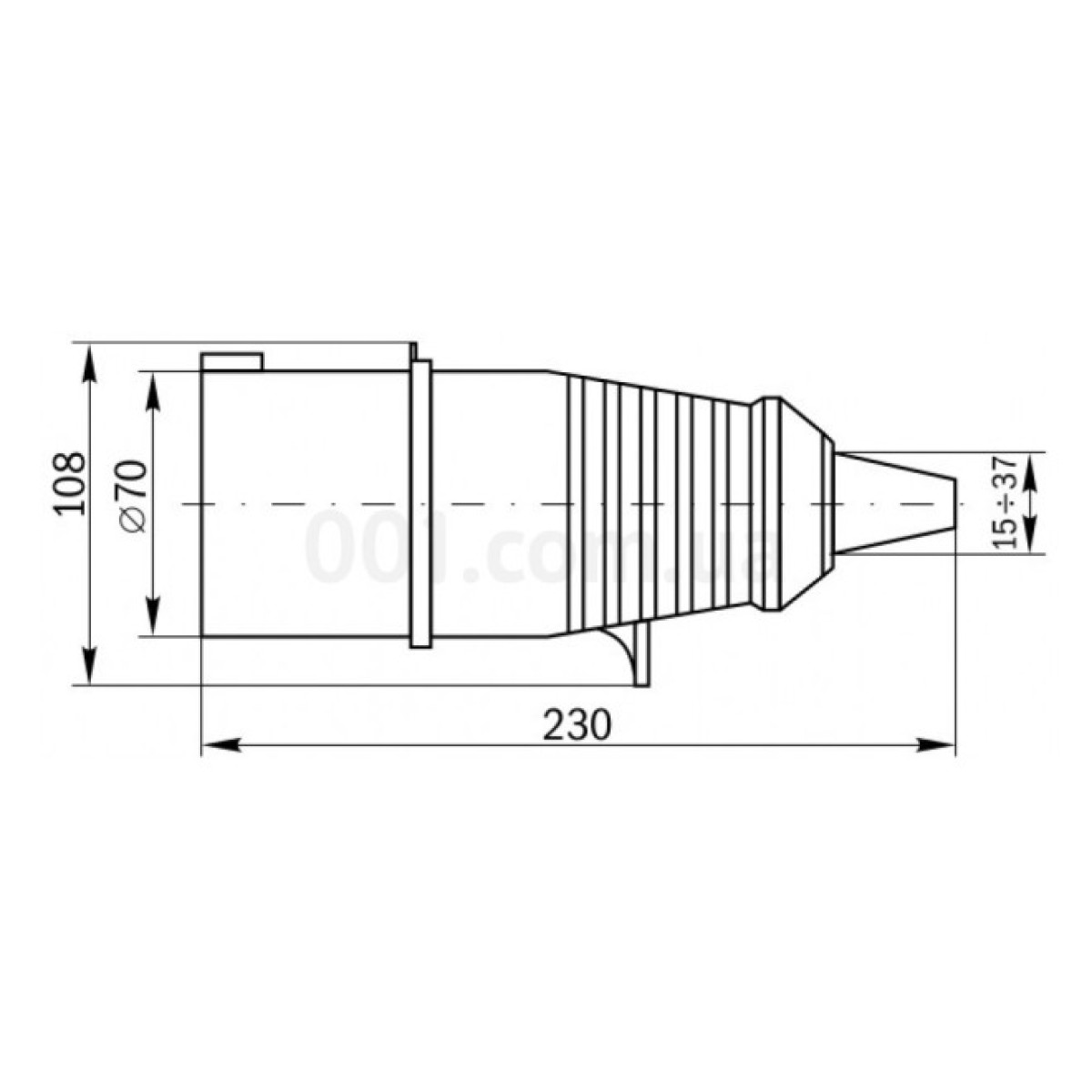 Вилка ССИ-033 переносная 2P+PE 63А 220В IP54, IEK 98_98.jpg - фото 2