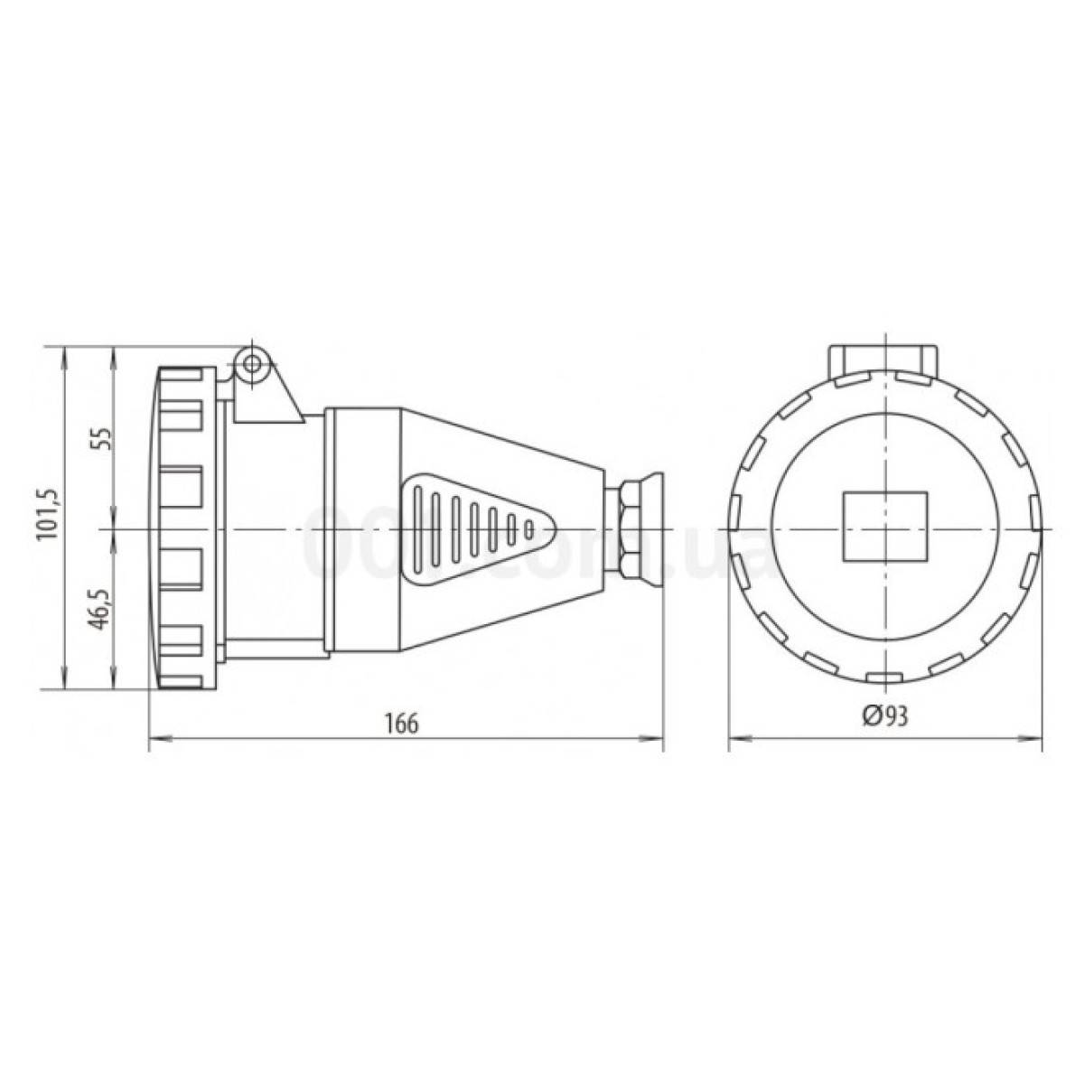 Розетка кабельна ESH-3232 IP67 (32A, 230V, 2P+PE), ETI 98_98.jpg - фото 2