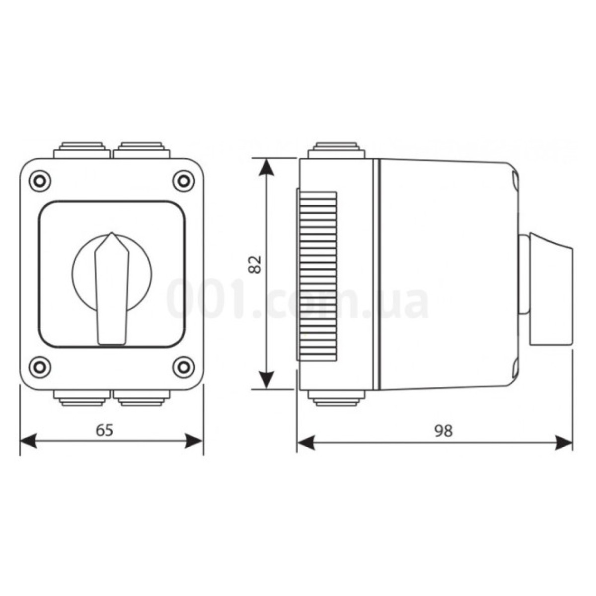 Переключатель кулачковый CS 16 52 PN 2p «1-0-2» 16А в корпусе IP65, ETI (Словения) 98_98.jpg - фото 2