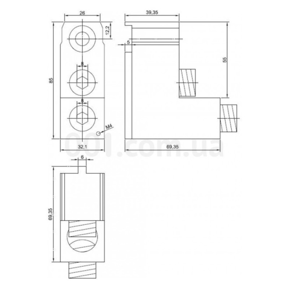 Клеми тунельні (6 шт.) 2×(120-240мм²) для MZ3 3p, Schrack Technik 98_98.jpg - фото 3