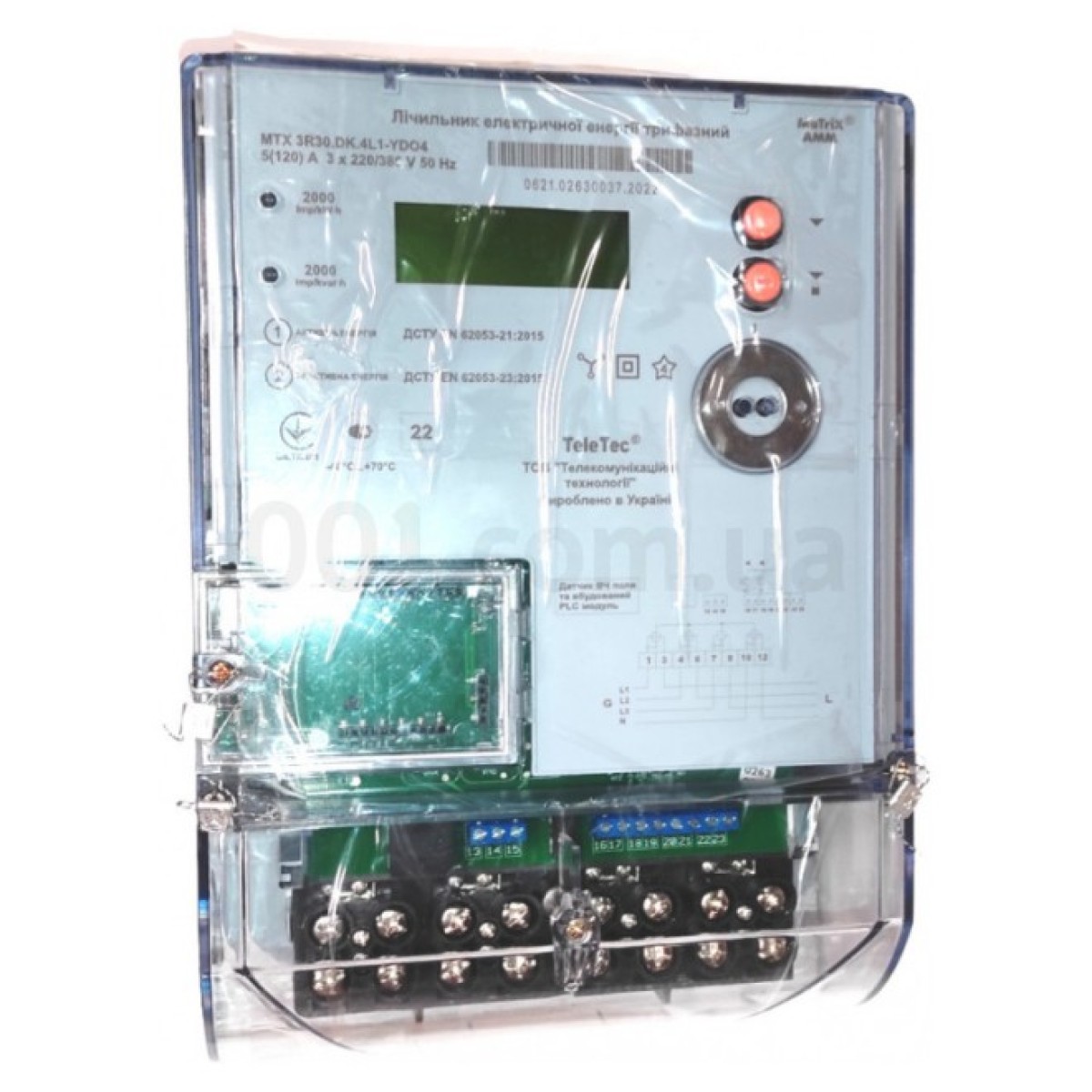 Счетчик электроэнергии MTX 3R30.DK.4L1-YDO4 «Matrix AMM» трехфазный 5(120)А 3×220/380В PLC2 многотарифный, TeleTec 98_98.jpg - фото 1