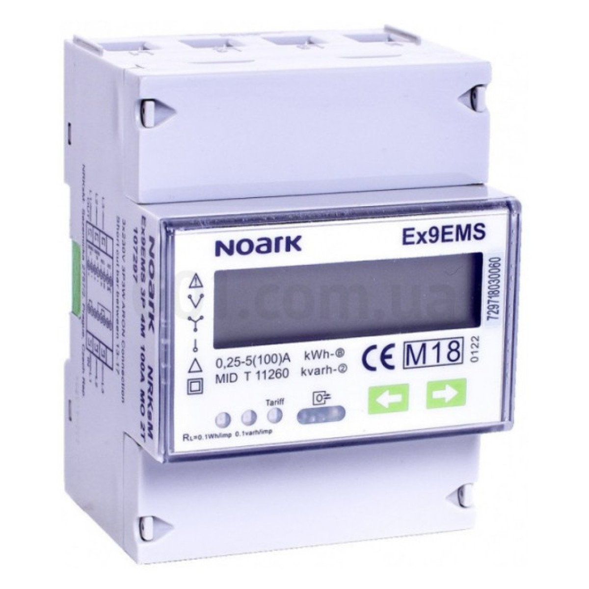 Лічильник електроенергії Ex9EMS 3P 4M 100A MO 2T 3-фазний 4MU 100A ModBus 2-тарифний, NOARK 98_98.jpg