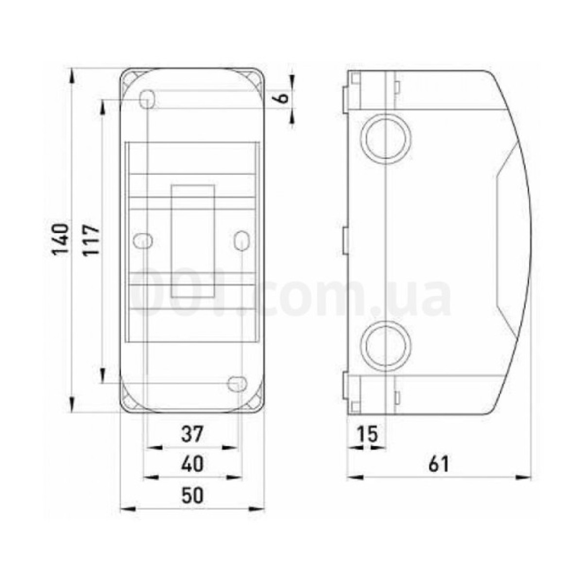 Корпус пластиковый навесной (NT) 3-модульный однорядный без дверцы IP30, TAREL (E.NEXT) 98_98.jpg - фото 2