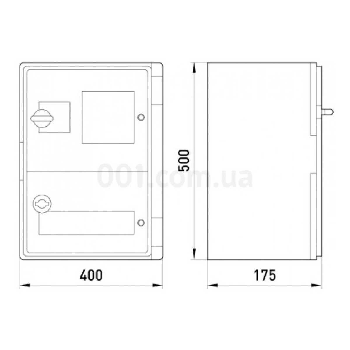 Корпус ударопрочный e.plbox.400.500.175.3f.6m.tr IP65 с прозрачной дверцей под 3-фазный счетчик и 6 модулей, E.NEXT 98_98.jpg - фото 6