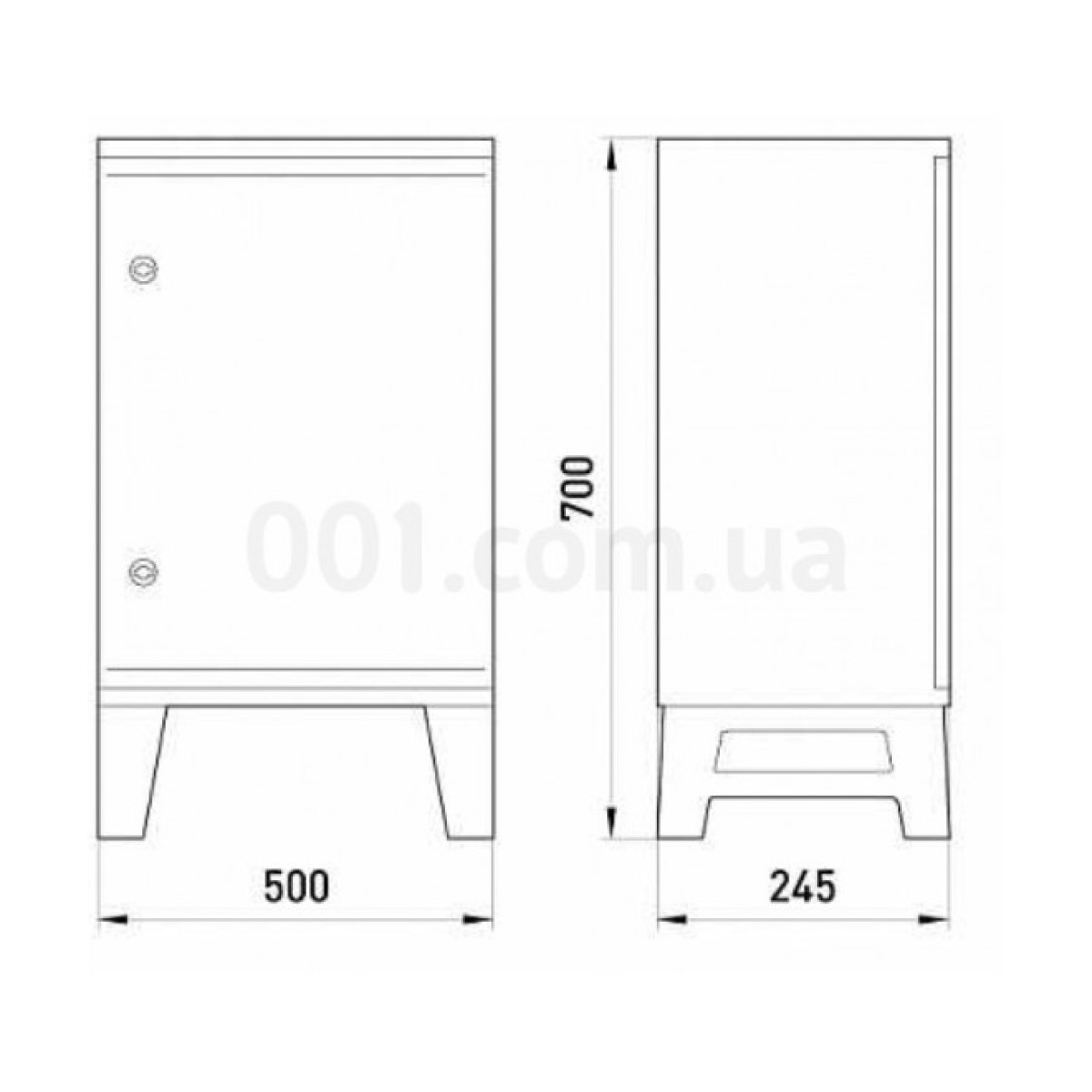 Корпус ударопрочный e.plbox.nap.500.700.245.3f.16m.8m.blank IP65 под 3ф счетчик, 16 модулей и 8 розеток, E.NEXT 98_98.jpg - фото 2