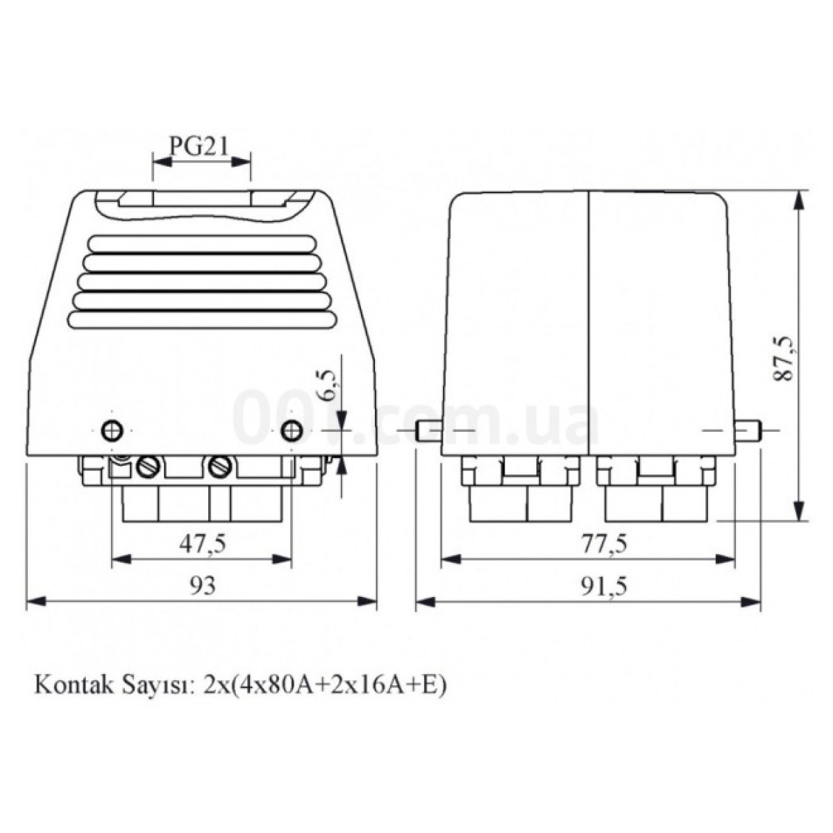 Корпус переносной с вилкой, верхний ввод (12 контактов, 2×(4×80А + 2×16А)), EMAS 98_98.jpg - фото 2