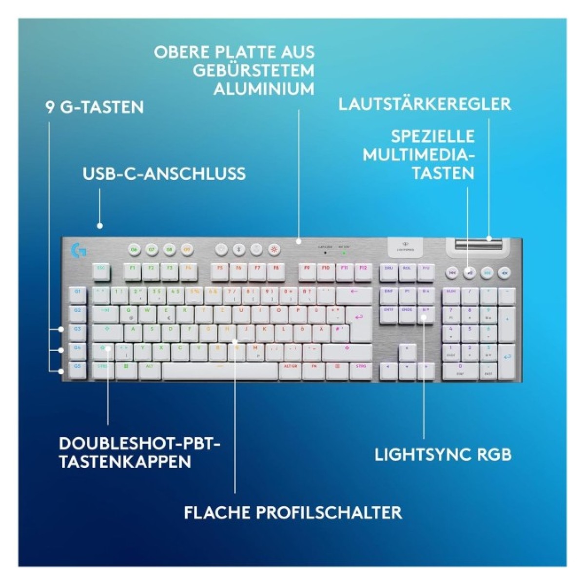 Клавиатура Logitech G915 X Lightspeed Switch-Tactile Wireless/Bluetooth/USB UA White (920-012690) 98_98.jpg - фото 3