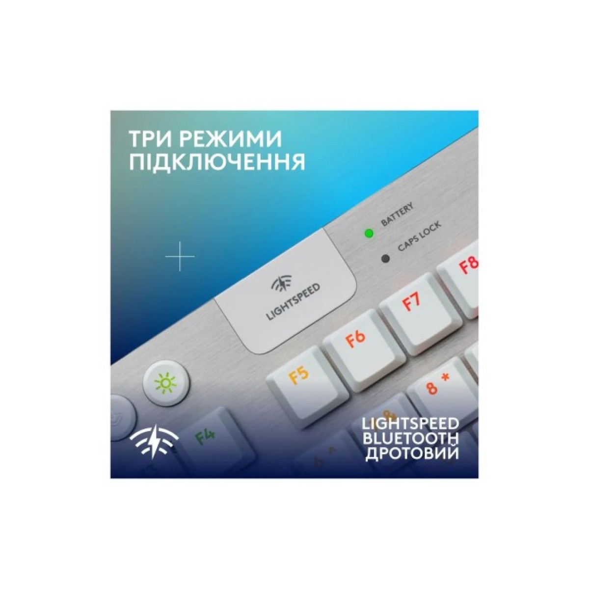 Клавіатура Logitech G915 TKL X Lightspeed Switch-Tactile Wireless/Bluetooth/USB UA White (920-012737) 98_98.jpg - фото 4