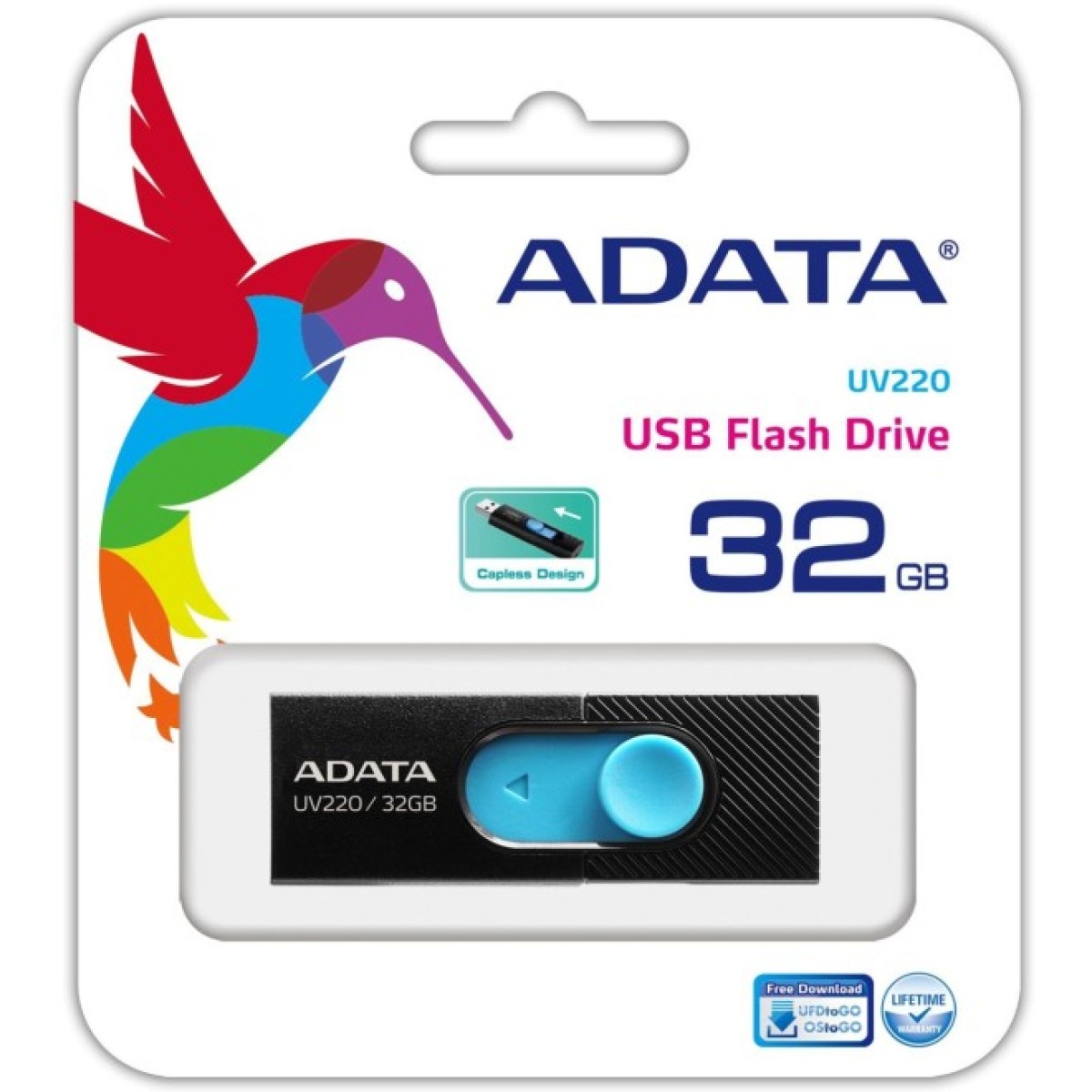 USB флеш накопитель ADATA 32GB UV320 Black/Blue USB 3.1 (AUV320-32G-RBKBL) 98_98.jpg - фото 3