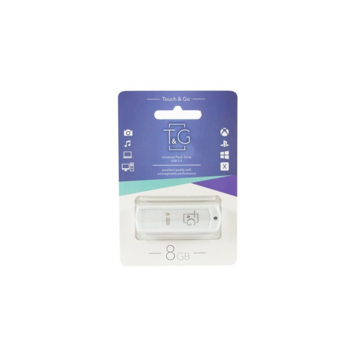 USB флеш накопитель T&G 8GB 011 Classic Series White USB 2.0 (TG011-8GBWH) 98_98.jpg