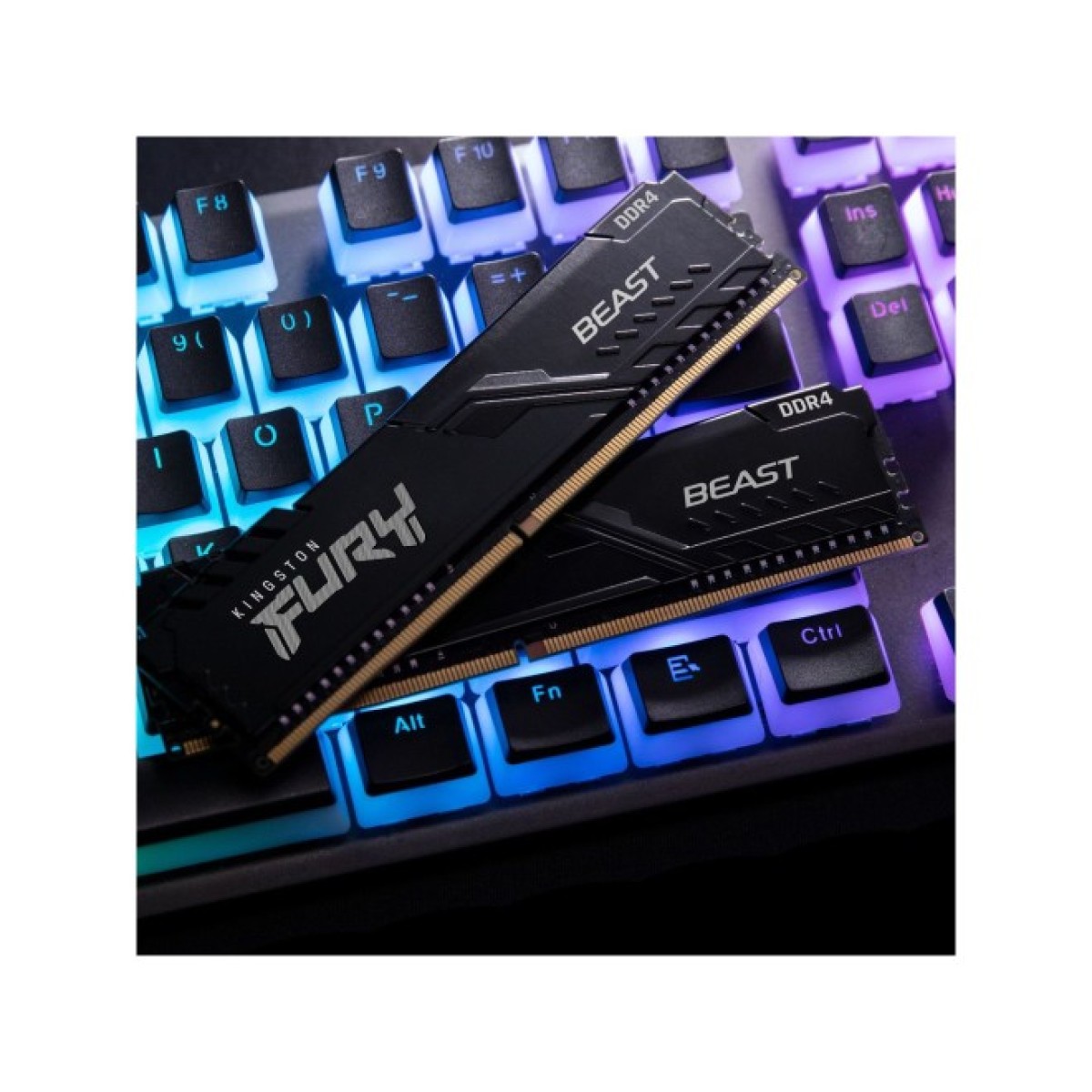 Модуль памяти для компьютера DDR4 16GB (2x8GB) 3733 MHz Fury Beast Black Kingston Fury (ex.HyperX) (KF437C19BBK2/16) 98_98.jpg - фото 6