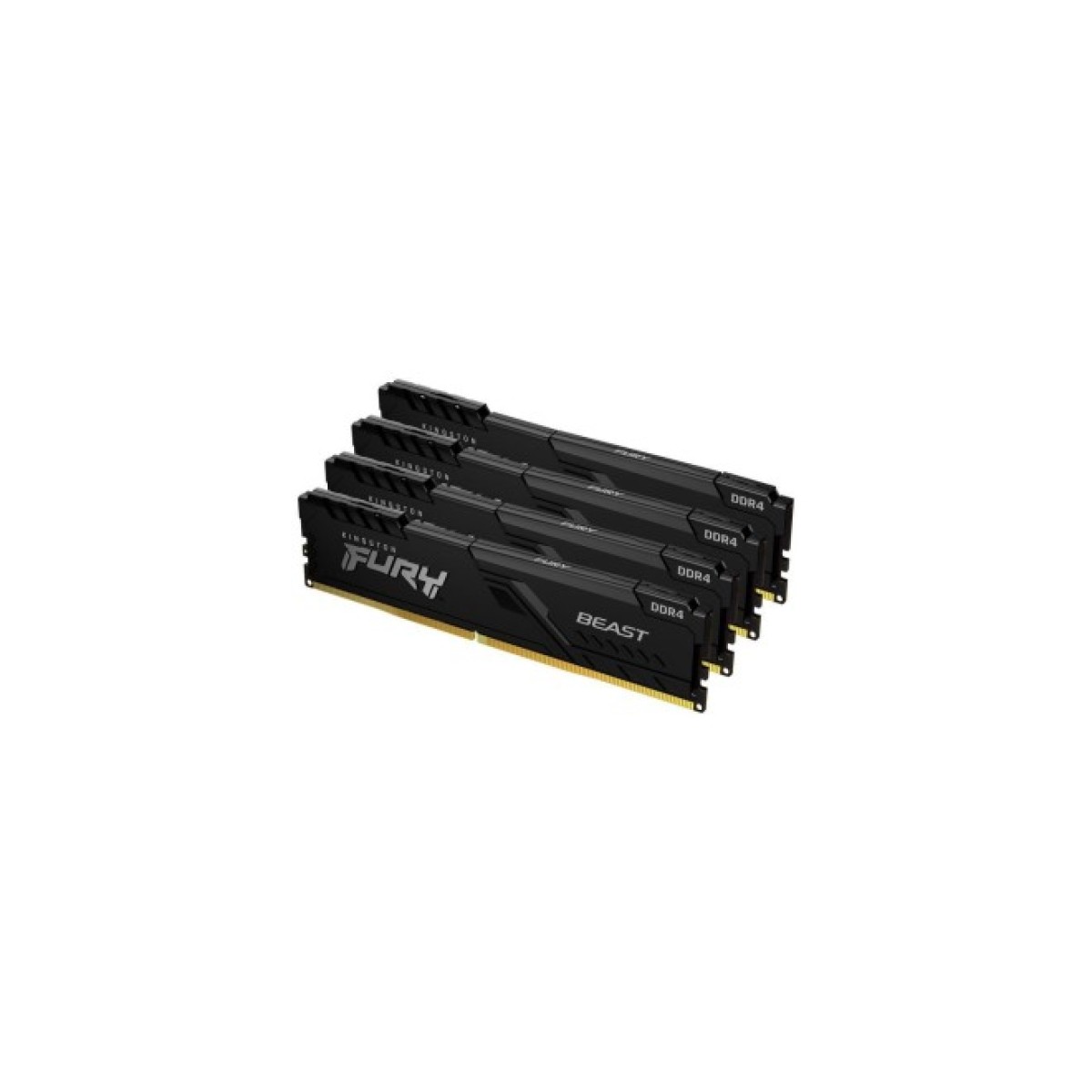 Модуль пам'яті для комп'ютера DDR4 128GB (4x32GB) 3200 MHz Fury Beast Black Kingston Fury (ex.HyperX) (KF432C16BBK4/128) 98_98.jpg - фото 1