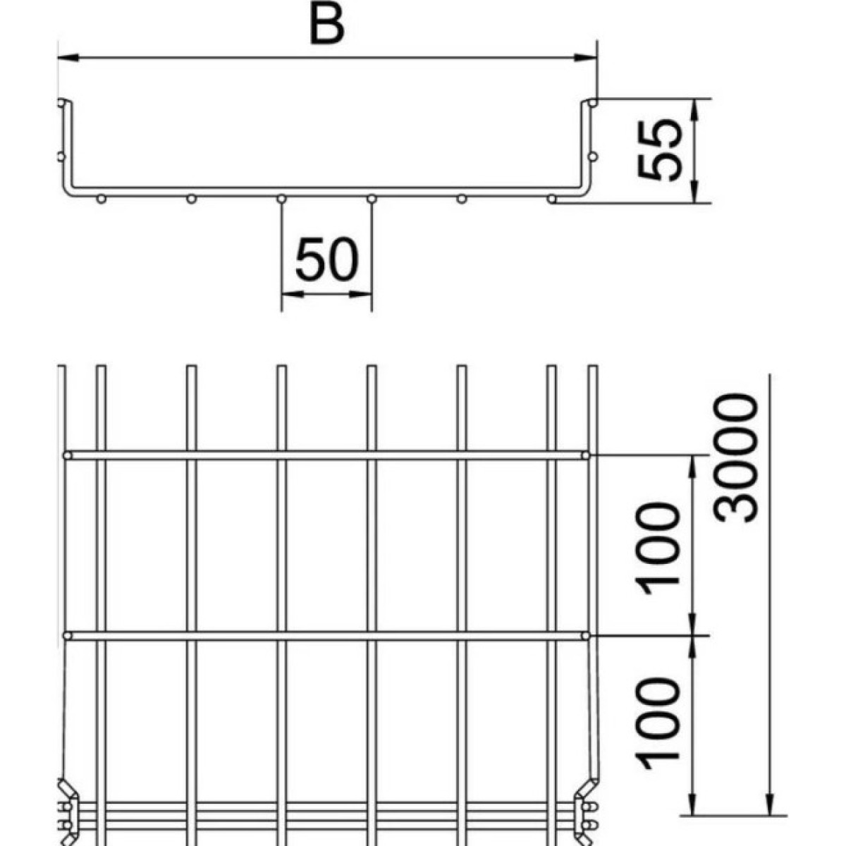 Дротяний лоток GRM, 55x50x3050, G (2,5-10 мкм) (м) OBO Bettermann 6001441 98_98.jpg - фото 3