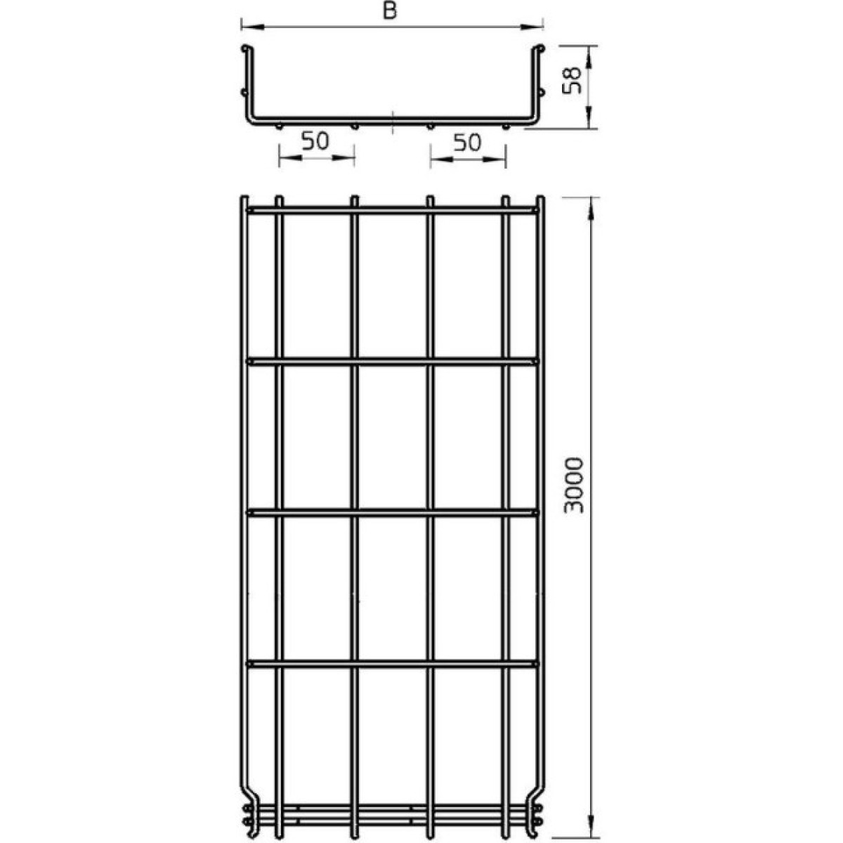 Дротяний лоток GRM, 55x200x3050, G (2,5-10 мкм) OBO Bettermann 6001446 98_98.jpg - фото 2