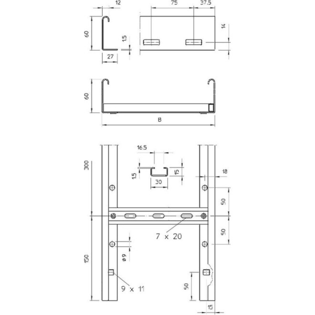 Кабельростр VS перекладина, 60х300х3000, FS (18-22 мкм) OBO Bettermann 6208541 98_98.jpg - фото 2