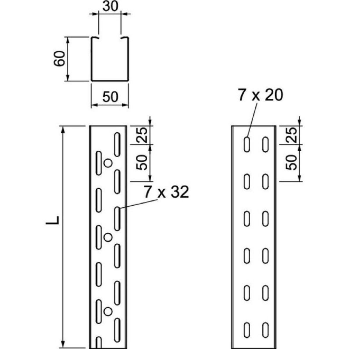 Лоток RKS (0,75мм) перф., 60х50х3050, FS (18-22 мкм) OBO Bettermann 6047600 98_98.jpg - фото 3