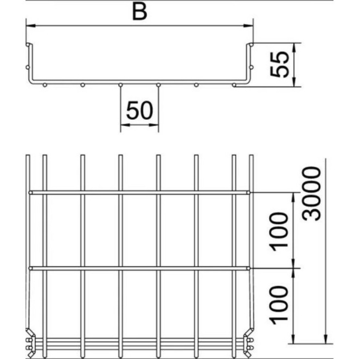 Дротяний лоток GRM, 55x150x3050, G (2,5-10 мкм) OBO Bettermann 6001444 98_98.jpg - фото 4