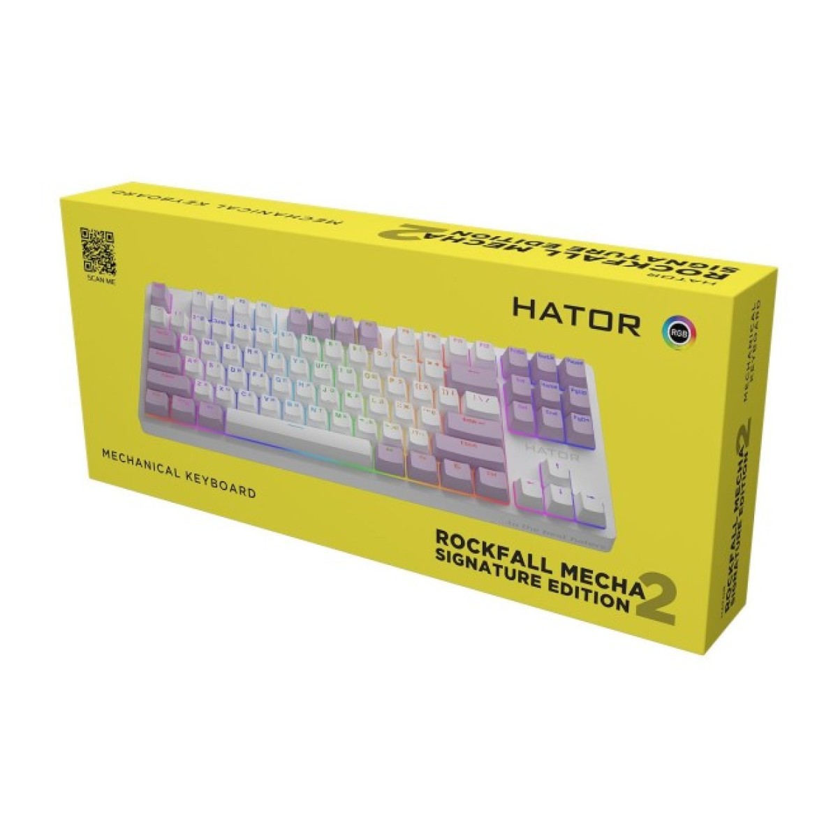 Клавіатура Hator Rockfall 2 Mecha Signature Edition USB White/White/Lilac (HTK-521-WWL) 98_98.jpg - фото 3