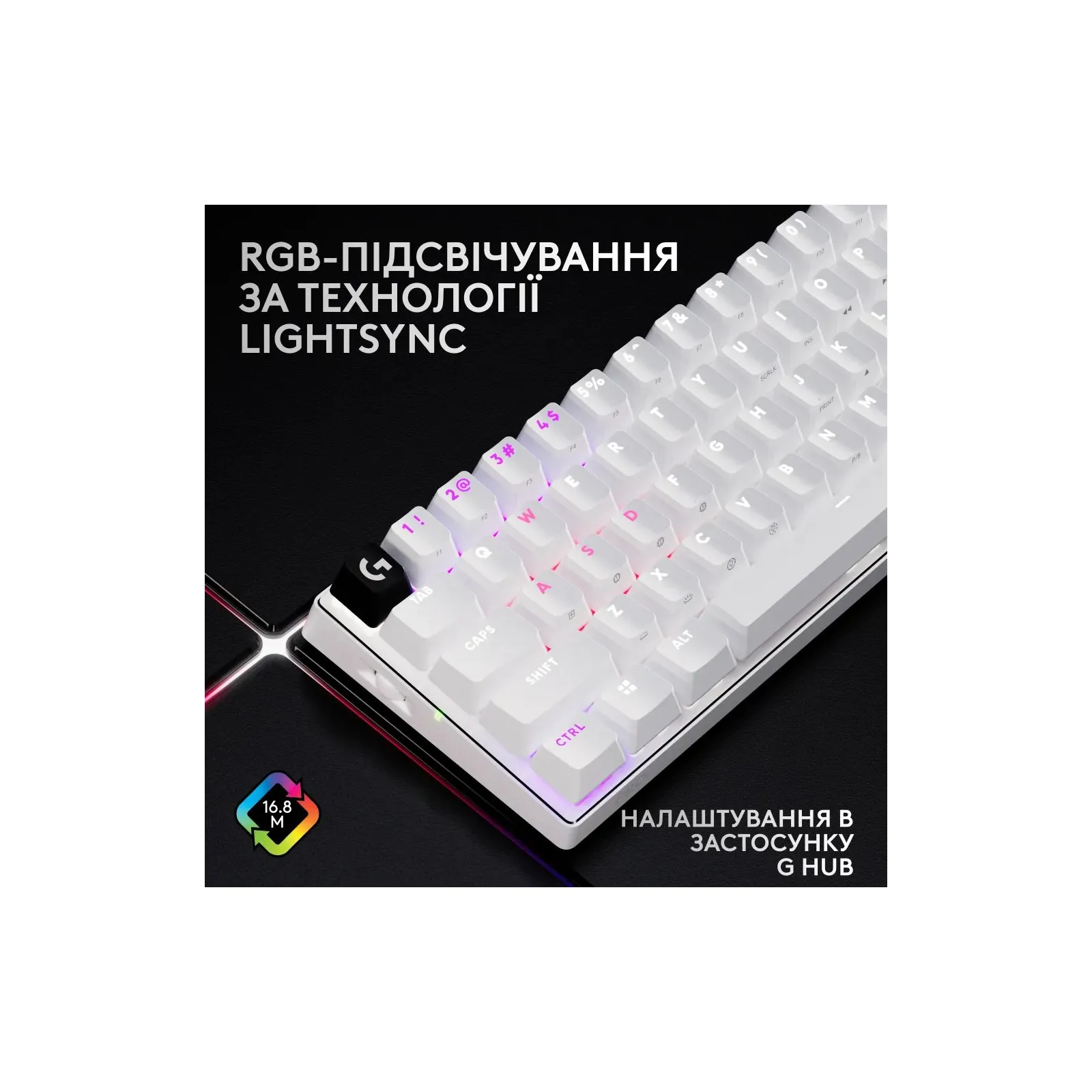 Клавиатура Logitech G Pro X 60 Lightspeed GX Tactile Wireless/Bluetooth UA White (920-011930) undefined - фото 5