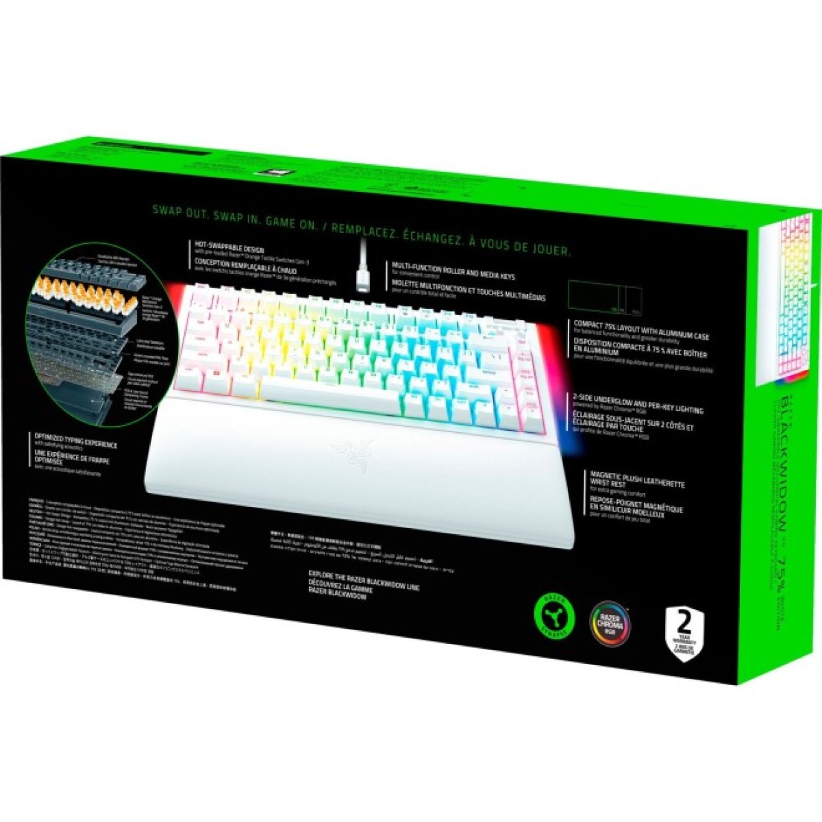 Клавиатура Razer BlackWidow V4 75 USB UA White (RZ03-05001700-R3M1) 98_98.jpg - фото 4