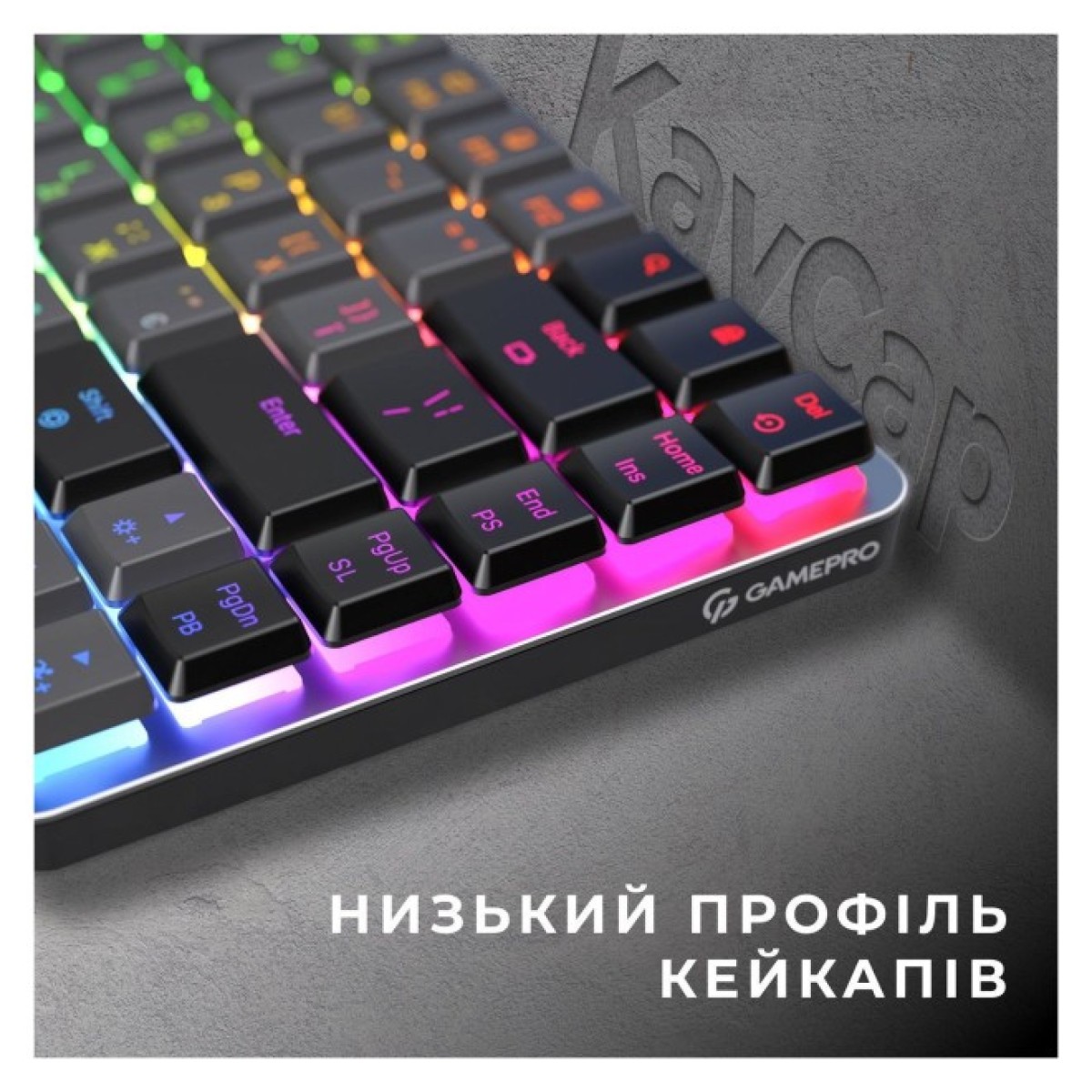 Клавиатура GamePro MK230R Red Swich Low Profile RGB Wireless/Bluetooth/USB Dark Gray (MK230R) 98_98.jpg - фото 11