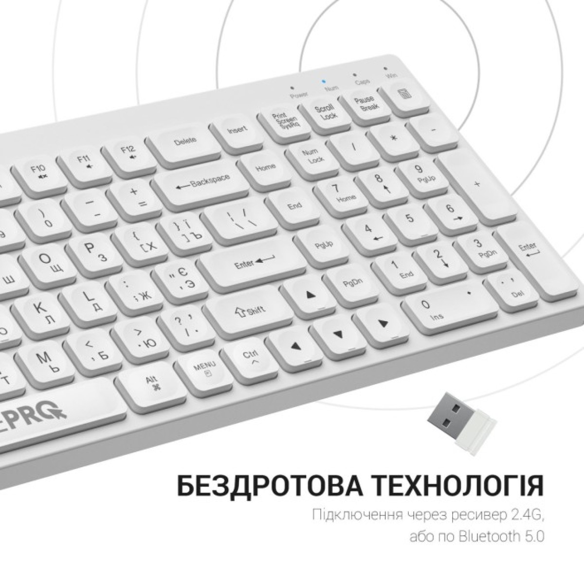 Клавиатура OfficePro SK985W Wireless/Bluetooth White (SK985W) 98_98.jpg - фото 11